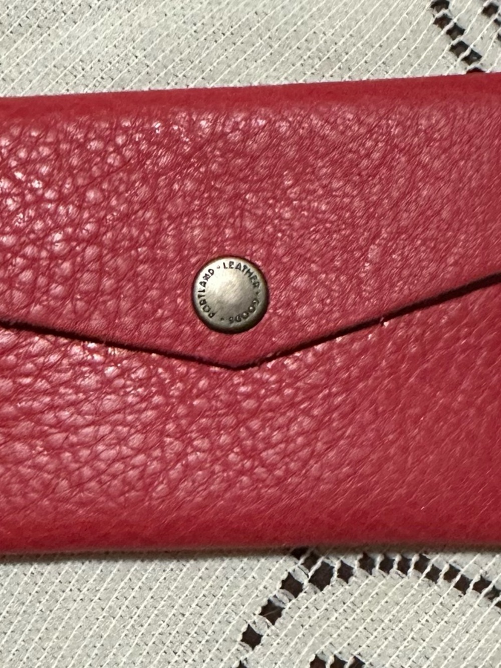 Portland Leather Red Leather Card & Key Holder Wallet